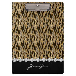 Porte-bloc Tigres de Parties scintillant noir et or Diamants