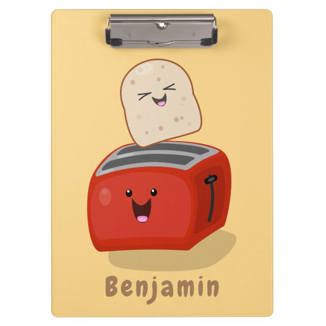 Porte-bloc Toast de Cute kawaii et dessin animé de grille-pai (Devant)