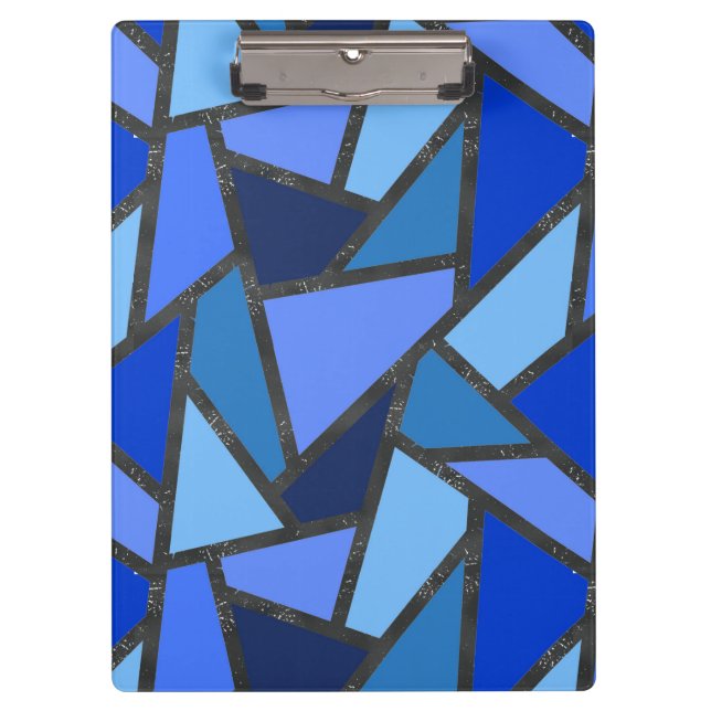 Porte-bloc Tons de motif en vitrail bleu (Devant)