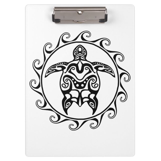 Porte-bloc Tortue tribale noire (Devant)