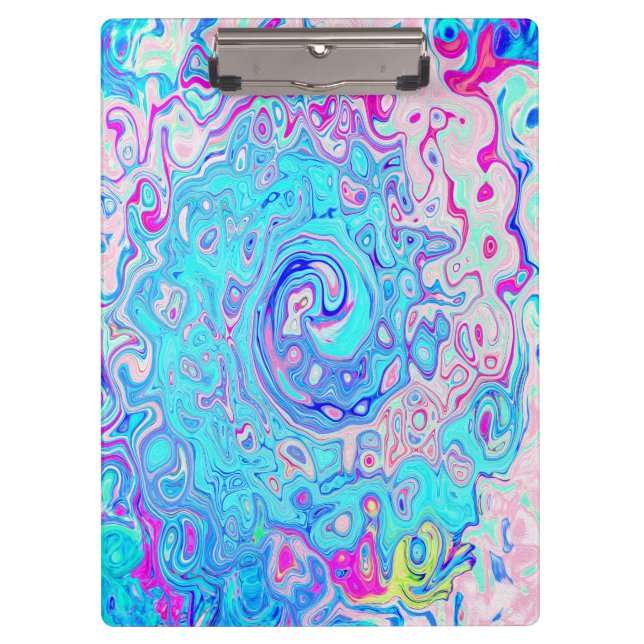 Porte-bloc Tourbillon Abstrait Rétro Bleu de Robin Groovy (Devant)