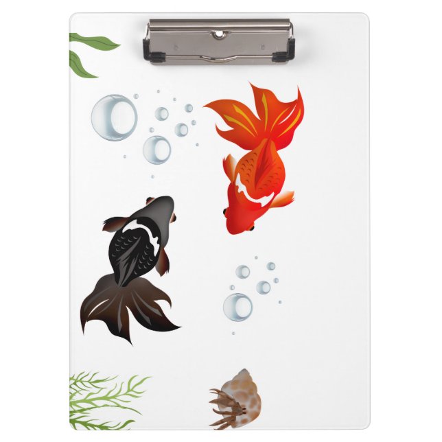 Porte-bloc Tow cute koi fish play in water (Devant)