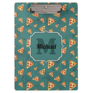 Porte-bloc Tranches de pizza cool vintage motif turquoise Mon