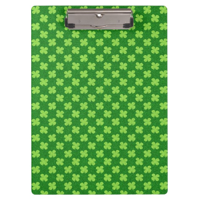 Porte-bloc Trèfle Vert Paillettes (Devant)