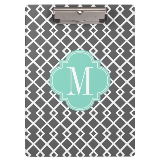 Porte-bloc Trellis de diamant Girly de charbon de bois et (Devant)