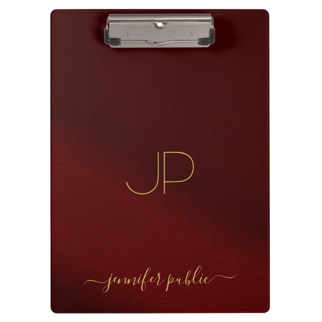 Porte-bloc Trendy Script Name Monogram Elegant Gold Text (Devant)