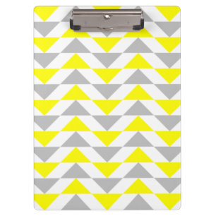 Porte-bloc Triangles géométriques jaune, gris, motif blanc