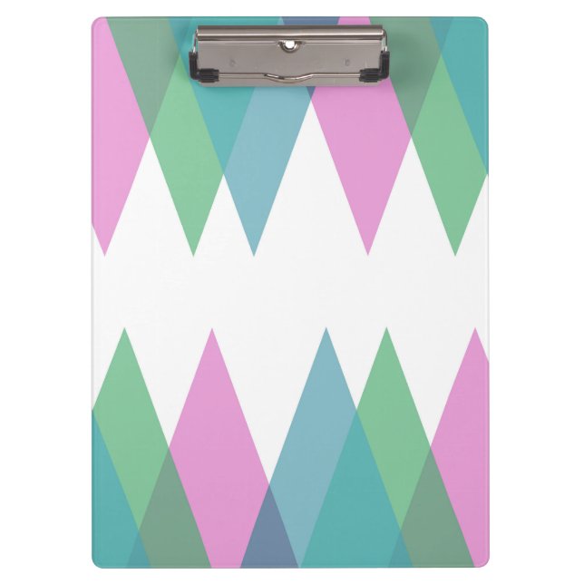 Porte-bloc Triangles rose et vert (Devant)