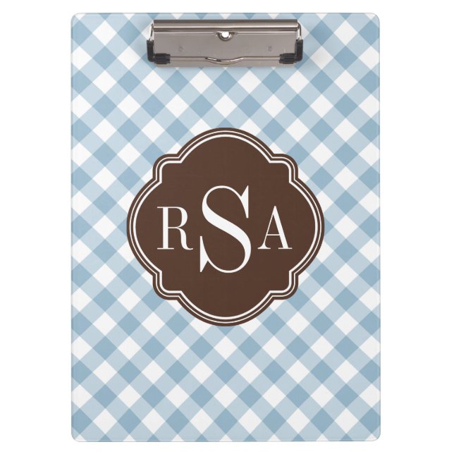 Porte-bloc Triple Monogramme Brown En vichy Motif (Devant)