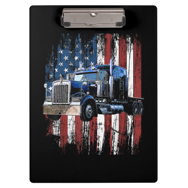 Porte-bloc Trucker American Flag Truck Driver Truck Driver Gi (Devant)