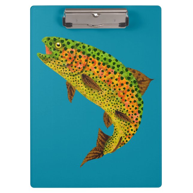 Porte-bloc Truite arc-en-ciel feuille Aspen 1 (Devant)