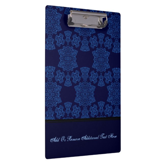 Porte-bloc Tudor Damask Rose (bleu) (Monogramme) (Swatch)