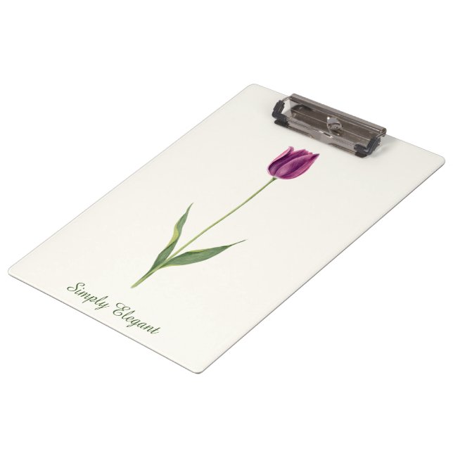Porte-bloc Tulipe Violette Élégante Personnalisée (Incliné)