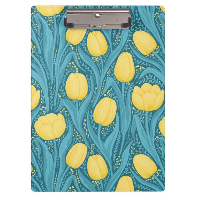 Porte-bloc Tulipes en bleu et jaune (Devant)