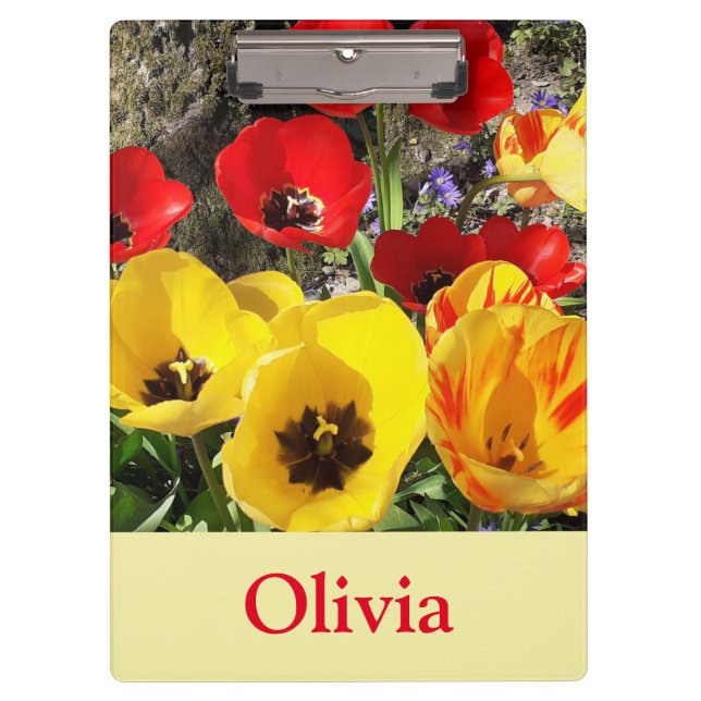Porte-bloc Tulipes jaunes et rouges (Devant)