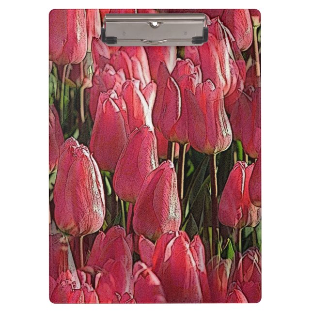 Porte-bloc Tulipes roses florales (Devant)