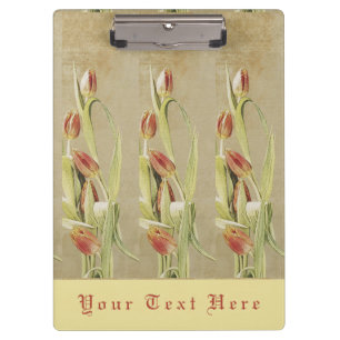 Porte-bloc Tulipes rouges personnalisées de style vintage