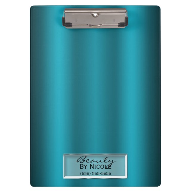 Porte-bloc Turquoise Aqua Shine Elegant Chic Glam Personnalis (Devant)