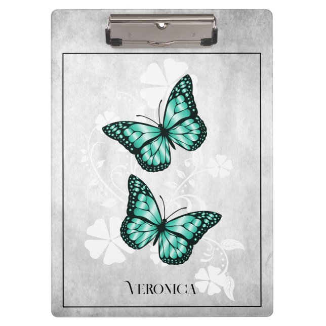 Porte-bloc Turquoise papillon Porte - bloc floral (Devant)