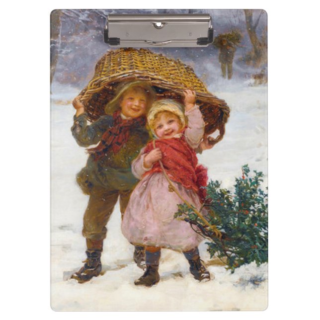 Porte-bloc Two children in the snow by Frederick Morgan (Devant)