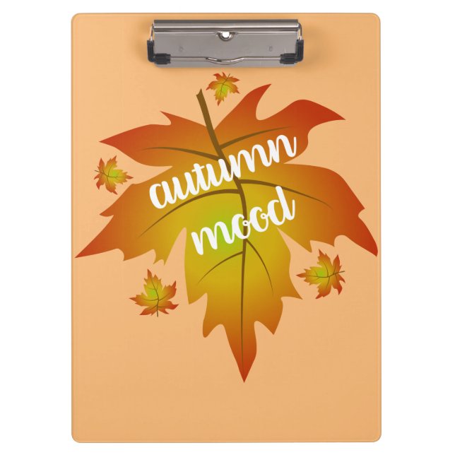 Porte-bloc Typographie de l'humeur d'automne feuille d'érable (Devant)