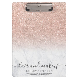 Porte-bloc typographie élégante marbre rose or parties scin