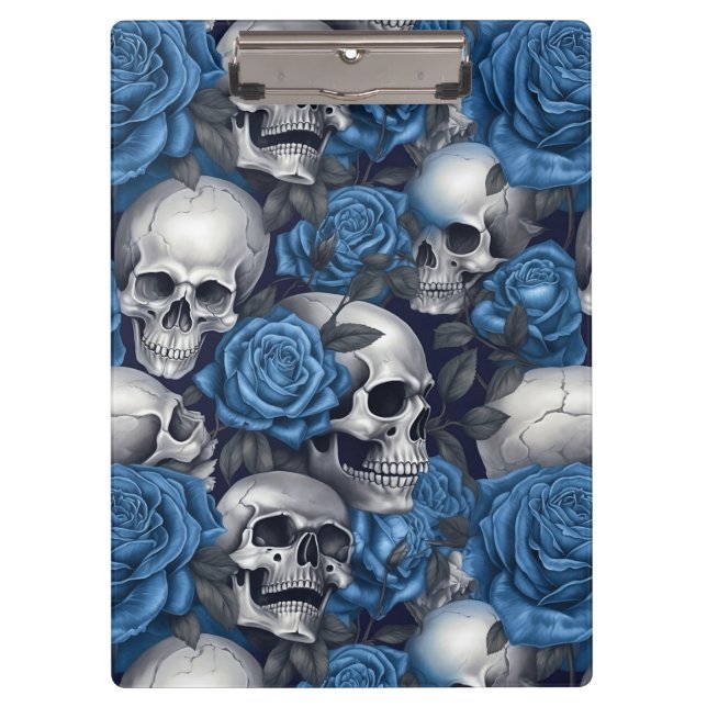 Porte-bloc Un crâne et une série Rose 12 (Devant)