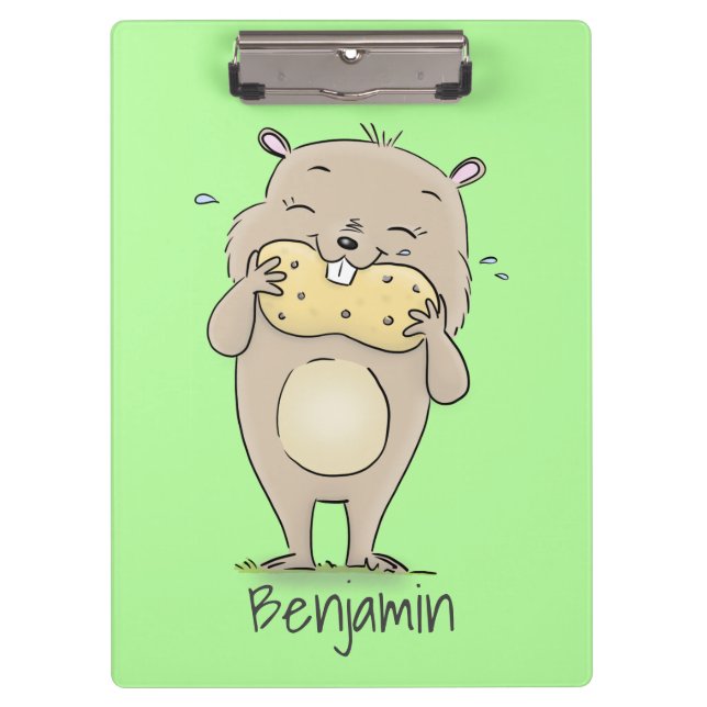 Porte-bloc Un joli hamster souriant avec un dessin animé d'ar (Devant)