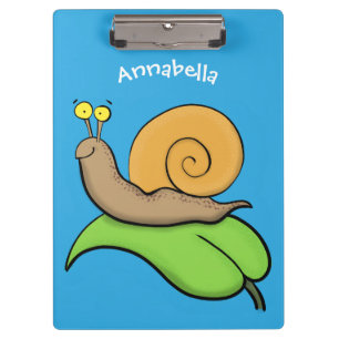 Porte-bloc Un mignon escargot heureux sur une illustration d'