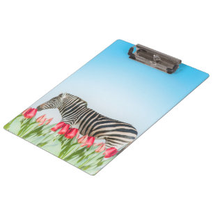 Porte-bloc Un zèbre parmi les tulipes