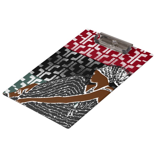 Porte-bloc Une femme noire africaine avec un foulard (Incliné)