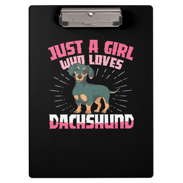 Porte-bloc Une fille qui aime Dachshund (Devant)