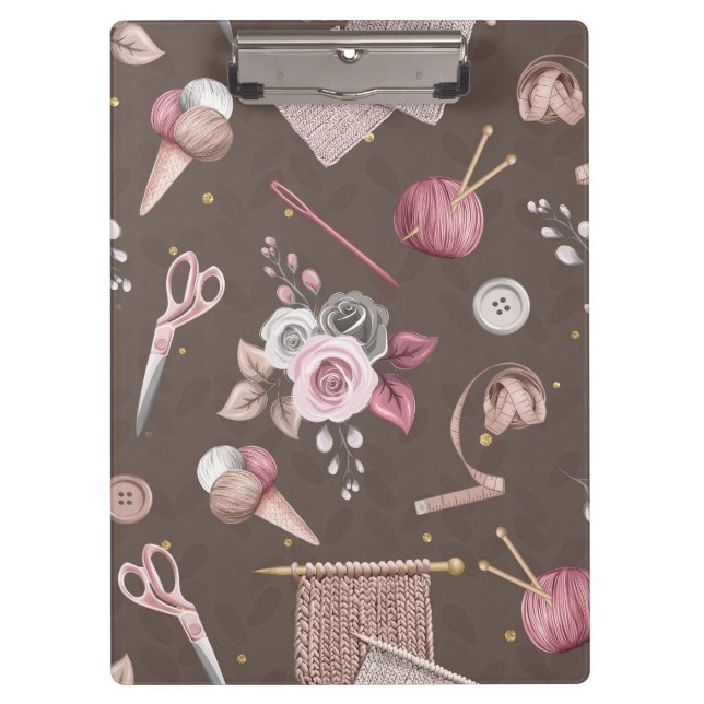 Porte-bloc Une nature morte des essentiels de tricot (Devant)