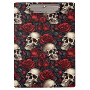 Porte-bloc Une série de crânes et de roses Design 10
