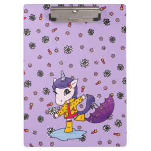 Porte-bloc Unicorne florale mignonne et simple violet
