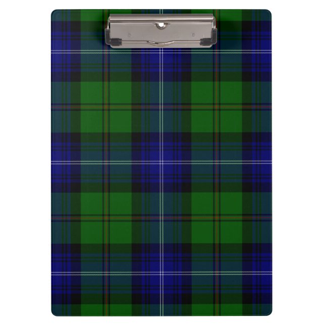 Porte-bloc Urquhart tartan bleu vert plaid (Devant)