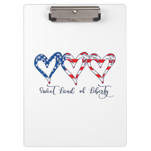 Porte-bloc USA Drapeau Patriotique Coeurs 4 juillet Sweet Lan