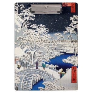 Porte-bloc Utagawa Hiroshige - Pont des tambours à Meguro
