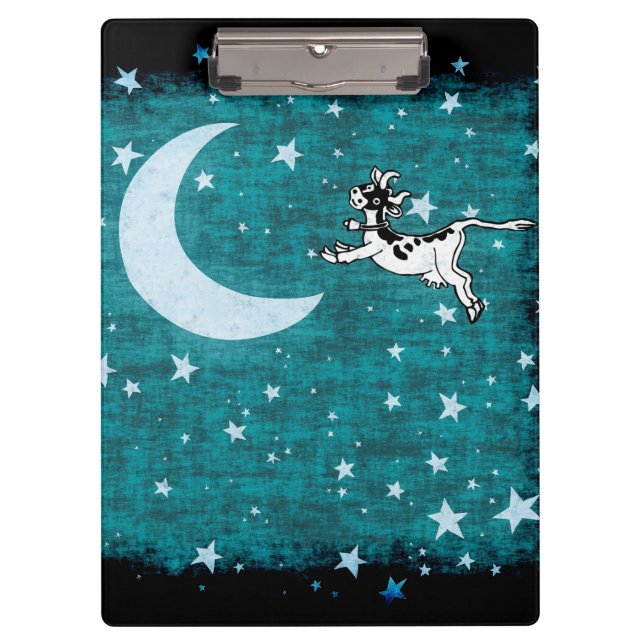 Porte-bloc Vache, lune et étoiles (Devant)
