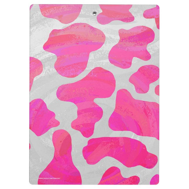Porte-bloc Vache rose chaud et blanc Silhouette (Dos)