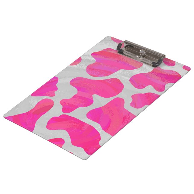 Porte-bloc Vache rose et blanc chaud (Incliné)