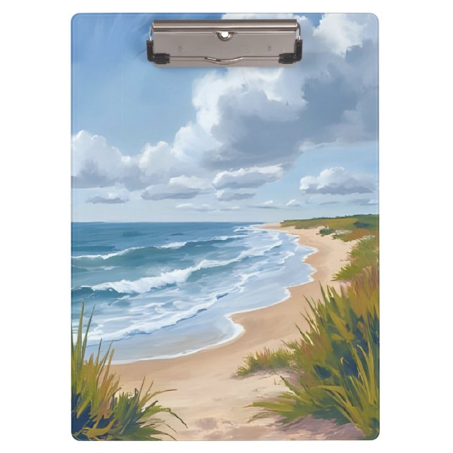 Porte-bloc Vagues océaniques | Peinture Côtière de Plage (Devant)