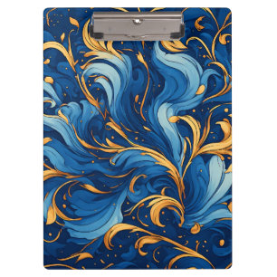 Porte-bloc Vagues royales de fantaisie Tourbillons de bleu et