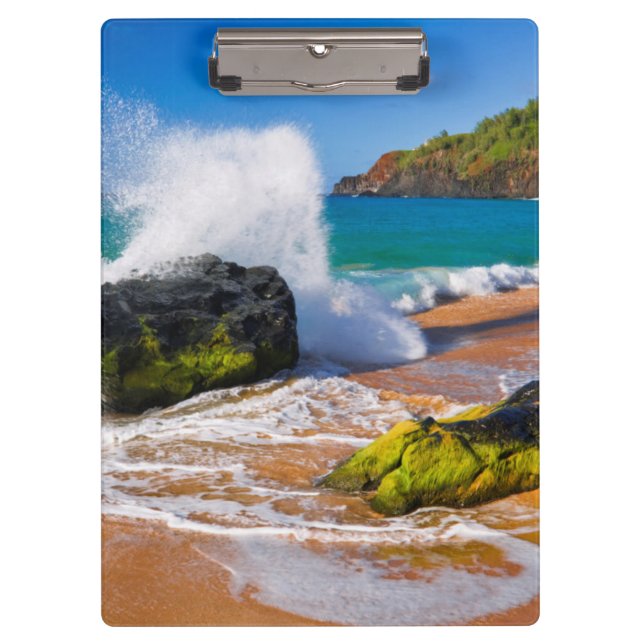 Porte-bloc Vagues se brisant sur la plage, Hawaï (Devant)