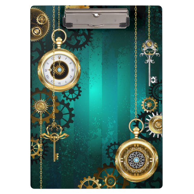 Porte-bloc Veille bijoux Steampunk sur un Arrière - plan vert (Devant)