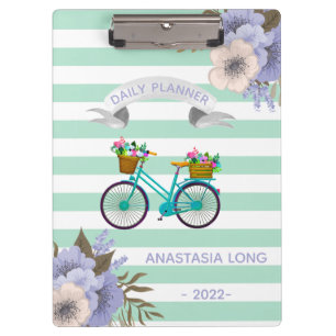 Porte-bloc Vélos Fleurs Bleues Modernes