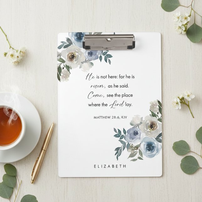 Porte-bloc Verset biblique personnalisé de Pâques floral chré (Créateur téléchargé)