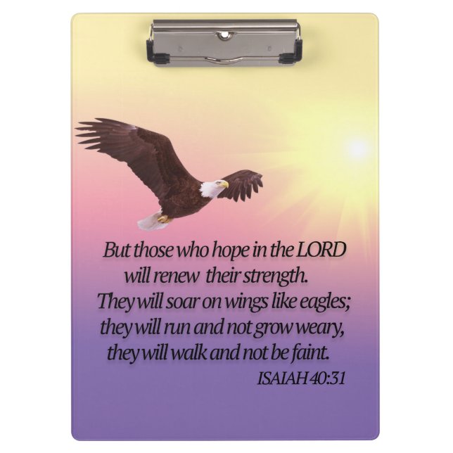 Porte-bloc Verset de la Bible Aigle Jaune Rose Violet (Devant)