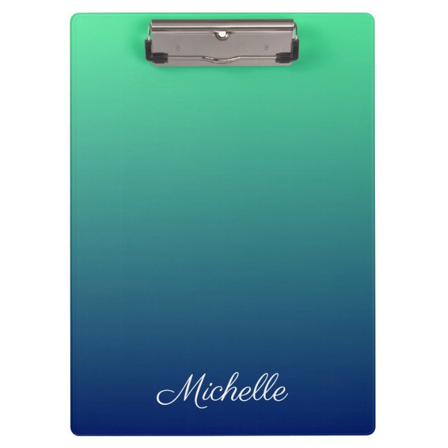 Porte-bloc Vert et bleu foncé personnalisé (Devant)