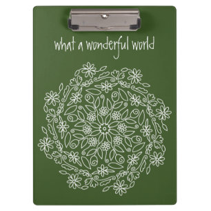 Porte-bloc Vert Nature Floral Mandala Art Doodle Fleurs